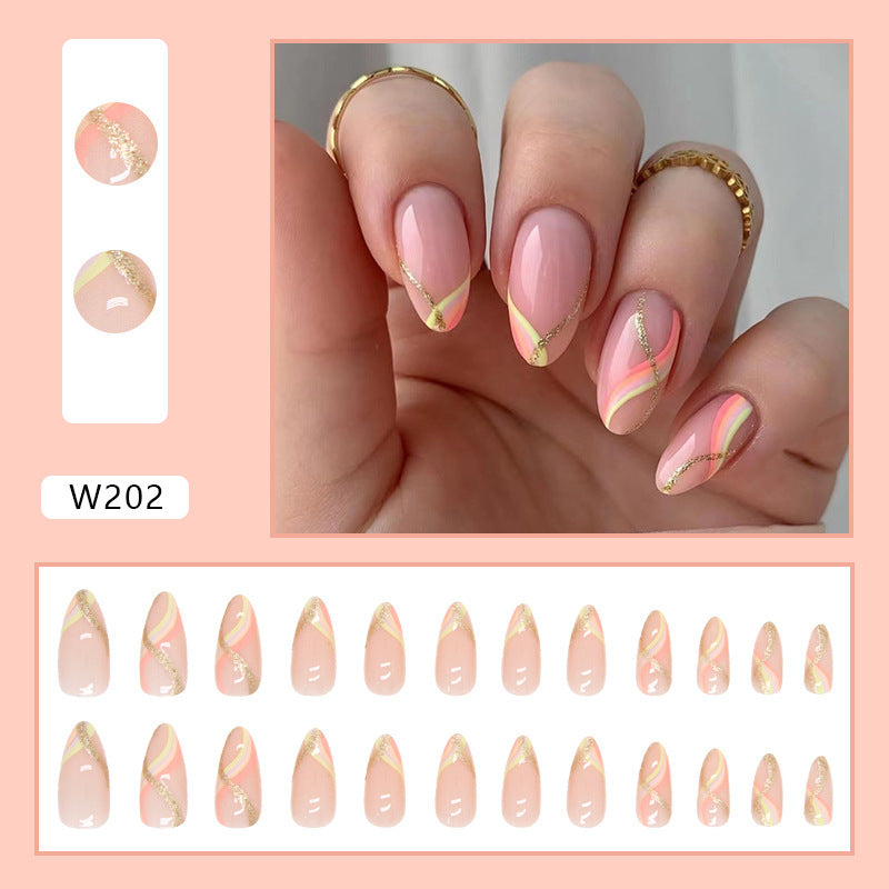 24 Piece Set Of Women's Casual Armor Nail Sticker