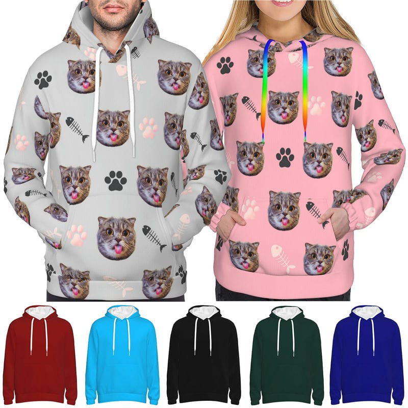 Custom Matching Hoodies for Couples Design Your Own Personalized Sweatshirt with Picture for Men Women Gift