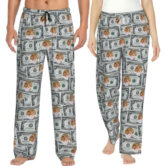 Custom Matching Pajamas Pants for Couples Personalized Pj Bottoms with Face Photo Customized for Women Men Christmas Valentine's Day Gifts