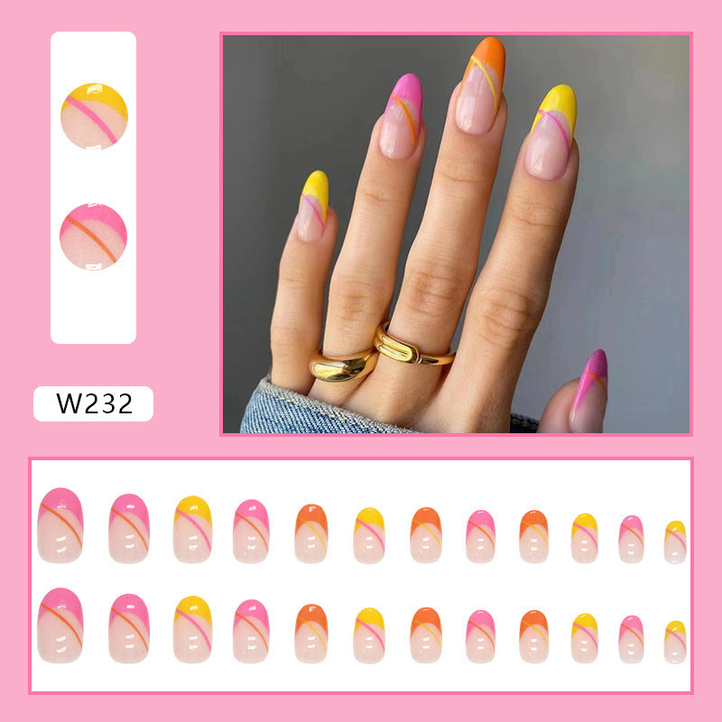 24 Piece Set Of Women's Casual Armor Nail Sticker