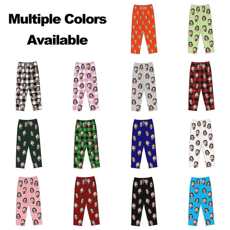 Custom Matching Pajamas Pants for Couples Personalized Pj Bottoms with Face Photo Customized for Women Men Christmas Valentine's Day Gifts