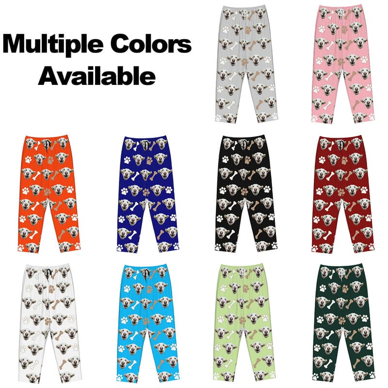 Custom Pet Face Pajamas Pants for Couples Personalized Pj Bottoms with Cat Dog Photo Customized for Women Men Christmas Valentine's Day Gifts