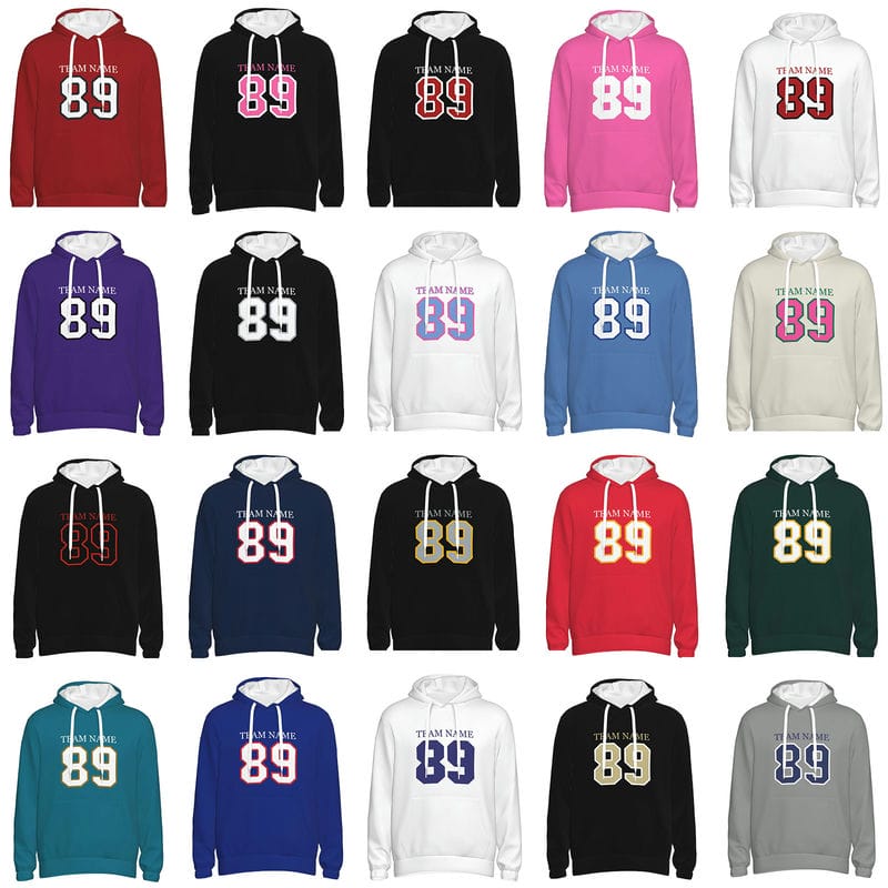 Custom Matching Hoodies for Couples Design Your Own Personalized Football Sweatshirt with Team Name Number for Men Women Gift