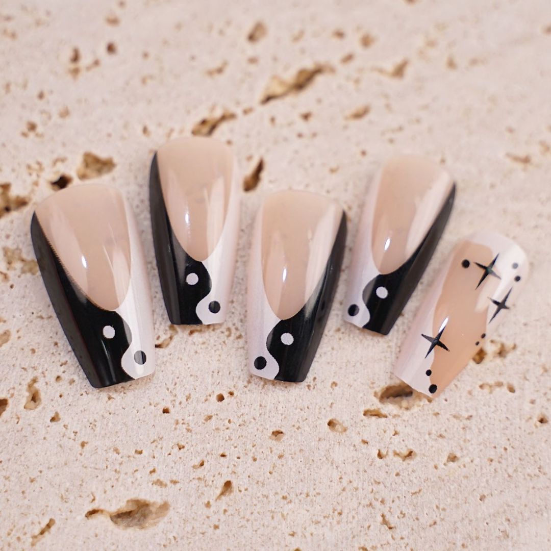 Handmade Press on Nails, Coffin Press on Nails, Using High Hardness Nails Press Ons, Reusable False Nails Gift for Women