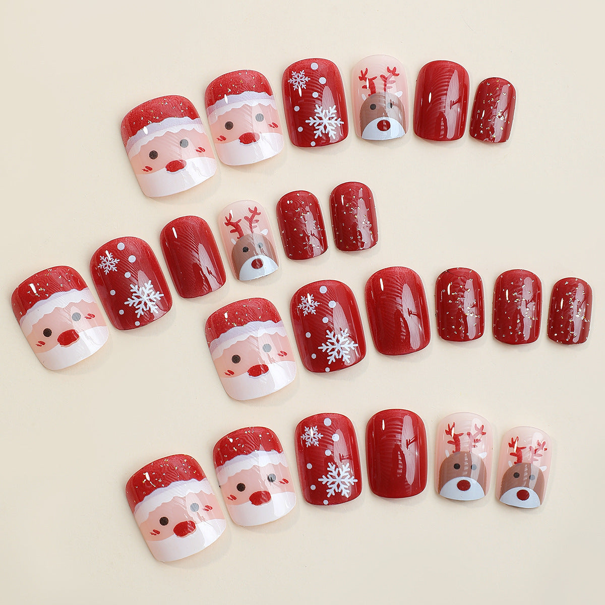 Christmas Style Detachable Reindeer Snowflake Nail Art Piece