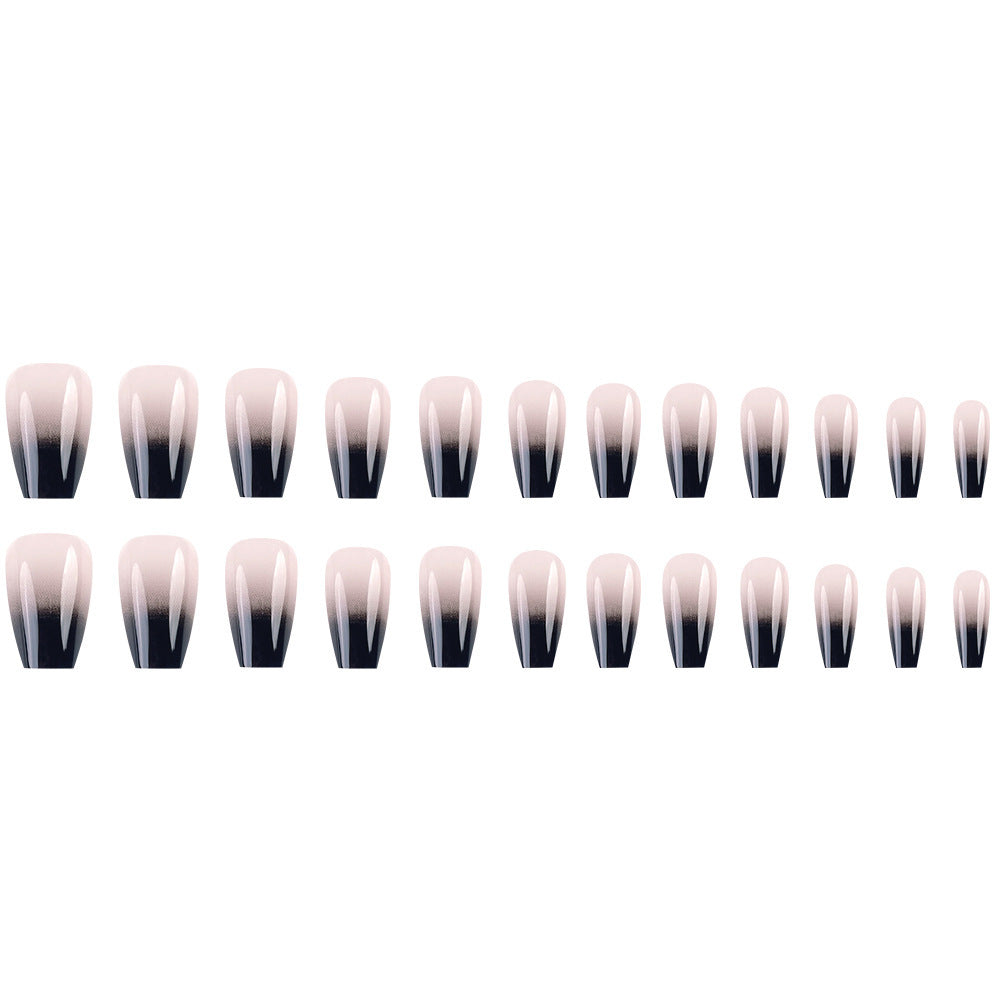 Black And White Gradient Ballet Nail Tips