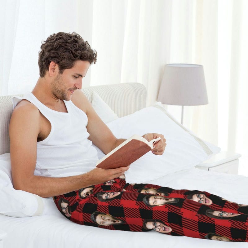 Custom Matching Pajamas Pants for Couples Personalized Pj Bottoms with Face Photo Customized for Women Men Christmas Valentine's Day Gifts