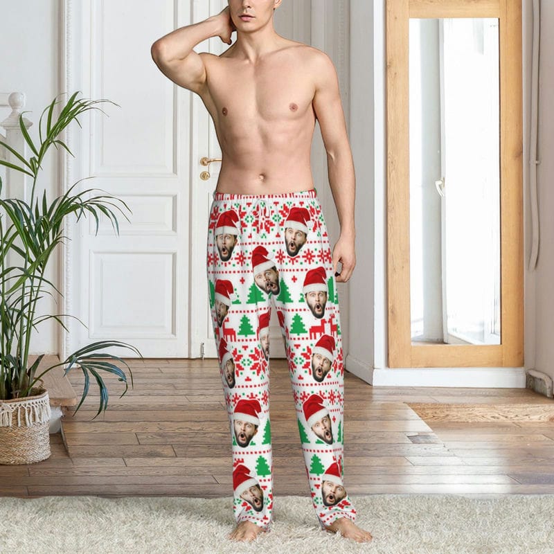 Custom Pajamas Pants for Couples Personalized Pj Bottoms with Photo Customized for Women Men Christmas Valentine's Day Gifts