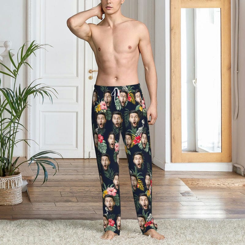 Custom Face Pajamas Pants for Couples Personalized Pj Bottoms with Photo Customized for Women Men Christmas Valentine's Day Gifts