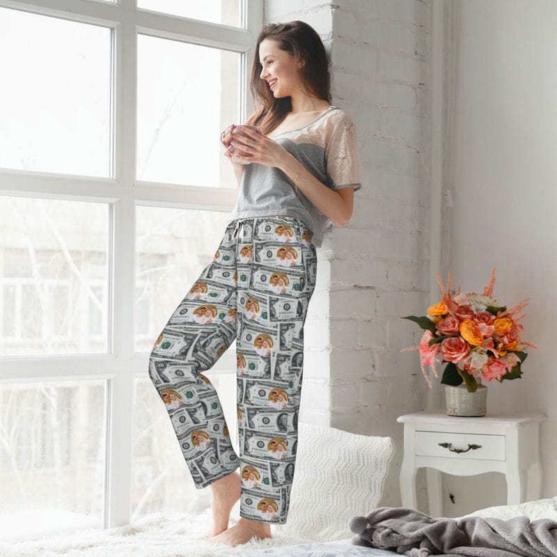 Custom Matching Pajamas Pants for Couples Personalized Pj Bottoms with Face Photo Customized for Women Men Christmas Valentine's Day Gifts