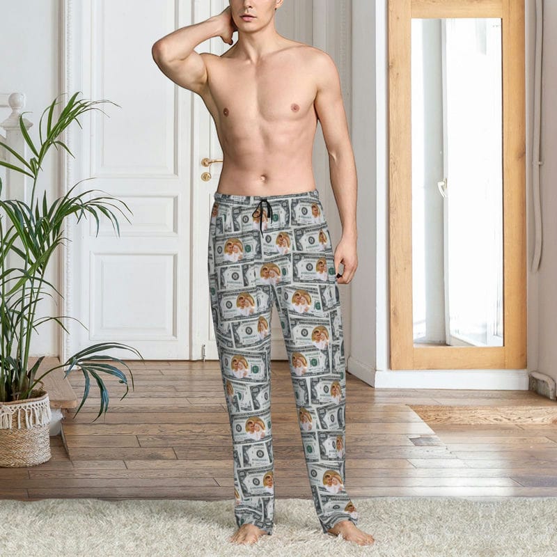 Custom Matching Pajamas Pants for Couples Personalized Pj Bottoms with Face Photo Customized for Women Men Christmas Valentine's Day Gifts