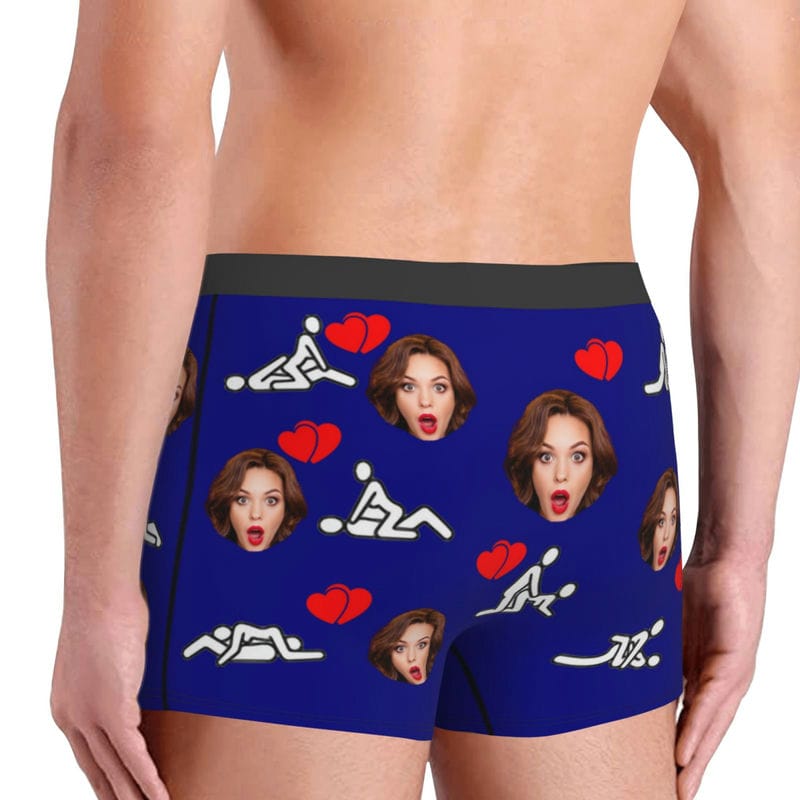 Custom Boxers Thongs for Men Women with Face Picture Personalized Underwear for Couple Christmas Valentine's Gift