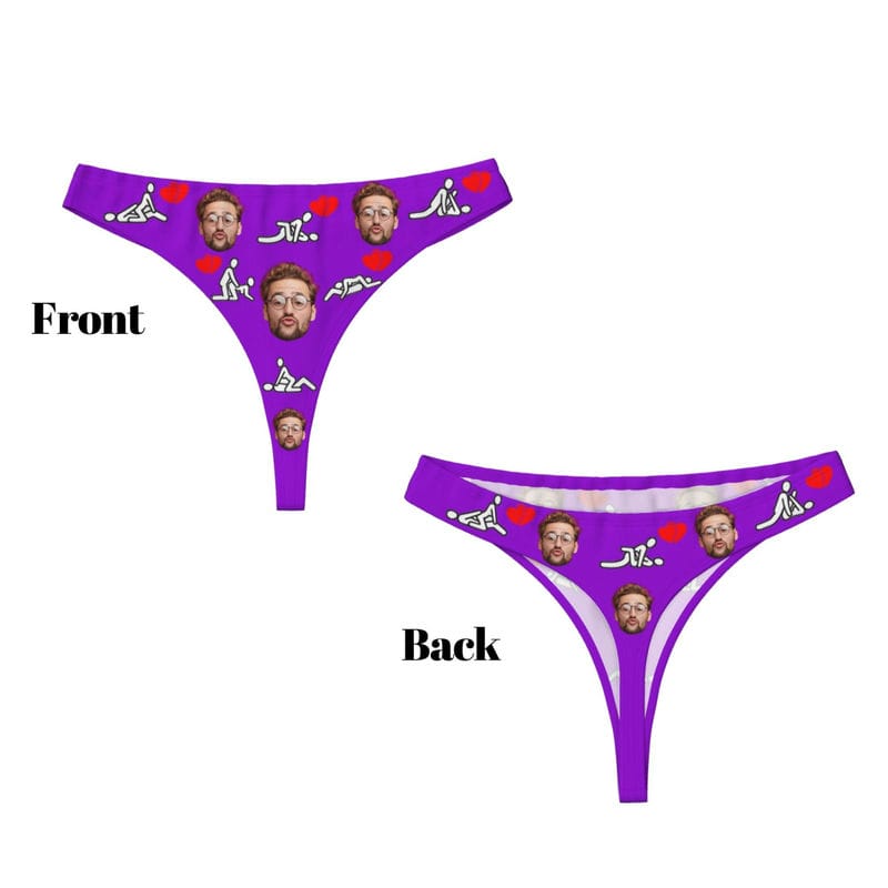 Custom Boxers Thongs for Men Women with Face Picture Personalized Underwear for Couple Christmas Valentine's Gift