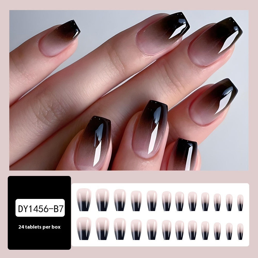 Black And White Gradient Ballet Nail Tips