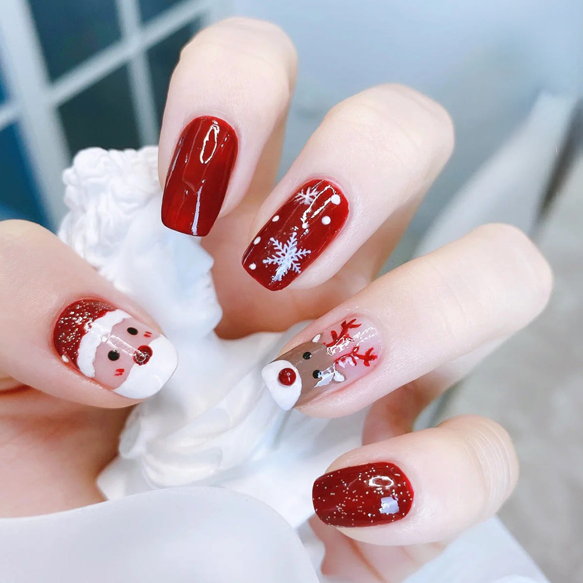 Christmas Style Detachable Reindeer Snowflake Nail Art Piece