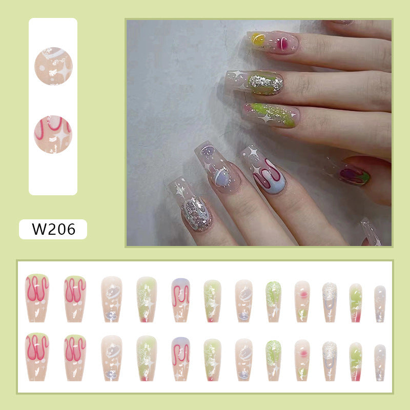 24 Piece Set Of Women's Casual Armor Nail Sticker