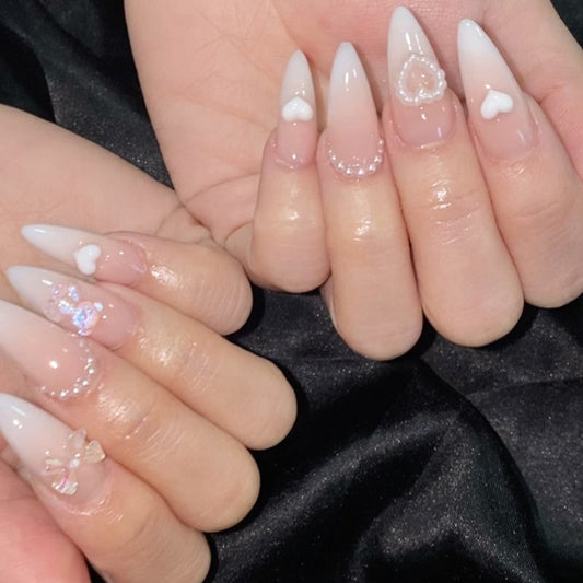 Sweet, French, Simple French Gradient Wear Nail Tip