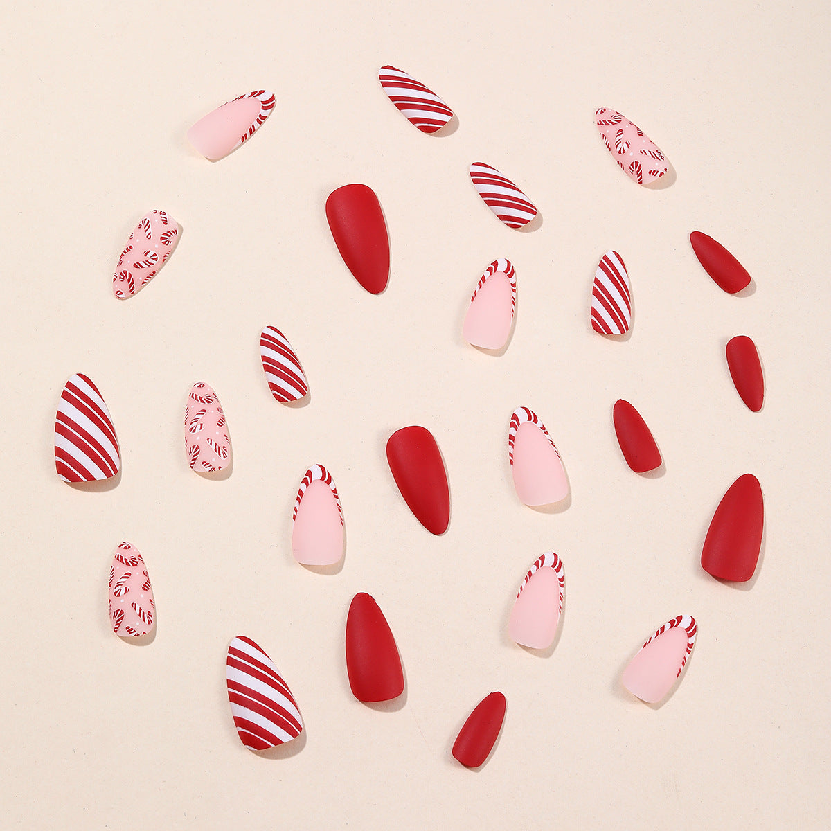 Polka Dot French Edge Frosted Removable Fake Nail Patch