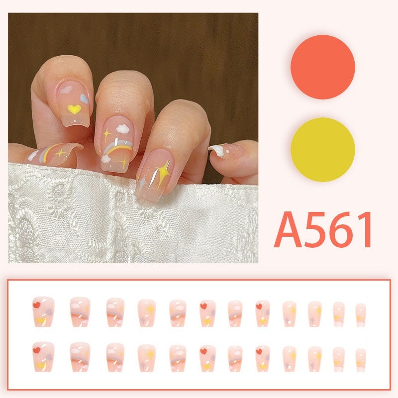 Wear Nail Summer  Love White Clouds Colorful Manicure