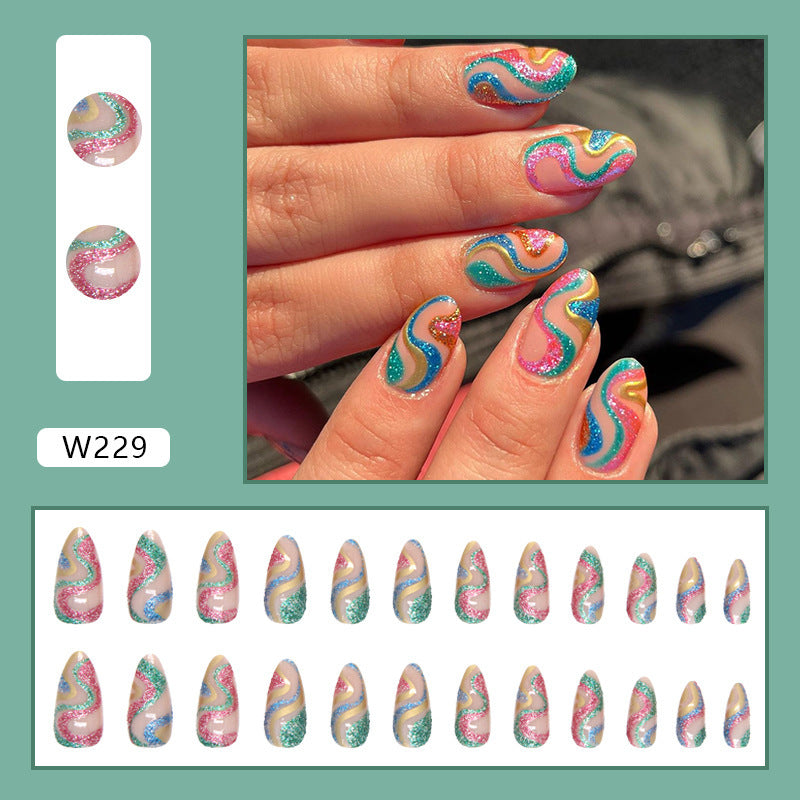 24 Piece Set Of Women's Casual Armor Nail Sticker