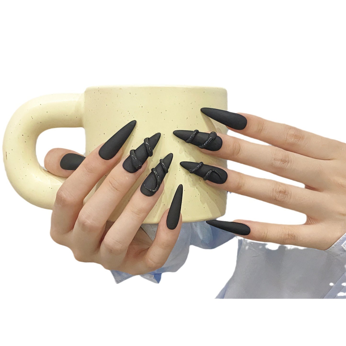 Manicure Handmade Original Design Wear Nail Elegant Frosted Glossy National Style Simple Three-dimensional Style