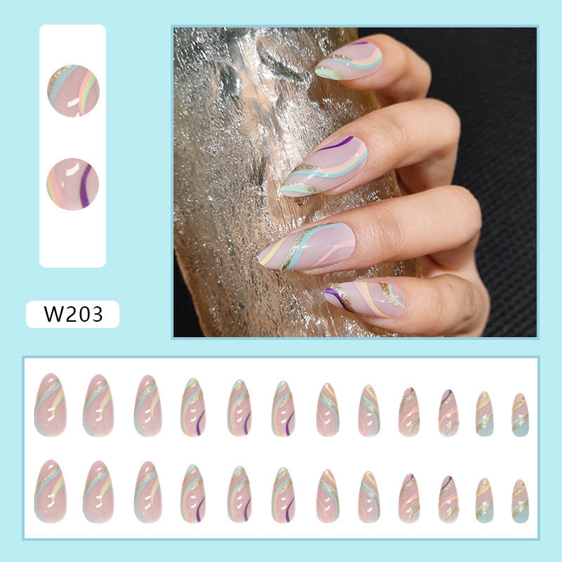 24 Piece Set Of Women's Casual Armor Nail Sticker