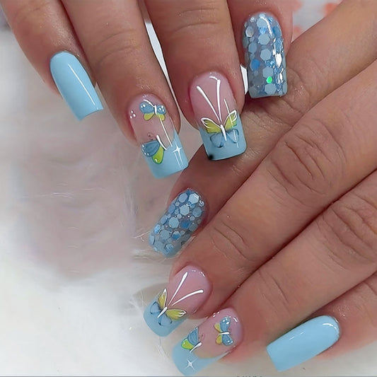 Butterfly Glitter Wear Armor Nail Stickers